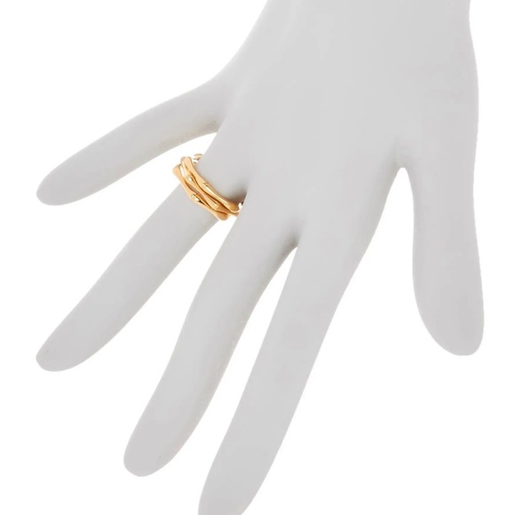 Adornia 14k gold-plated bamboo stacking rings – NEW! - Picture 3 of 4